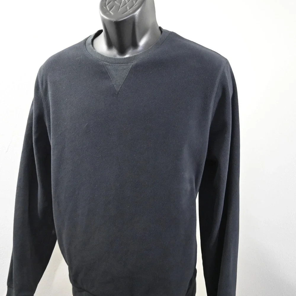 Banana Republic Ultrawarm‎ Fleece Sweatshirt Mens Size Large Black W/ Pockets